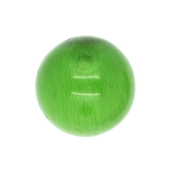 20 x Perle en Verre Oeil de Chat 8mm Vert Foncé - Photo n°1