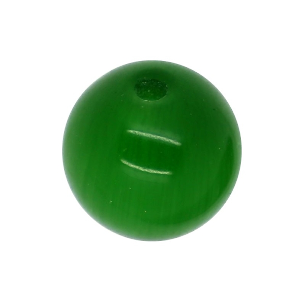 50 x Perle en Verre Oeil de Chat 4mm Vert - Photo n°1
