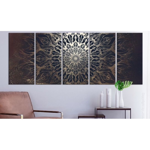 Tableau - Hypnosis (5 Parts) Brown Narrow .Taille : 225x90 - Photo n°1