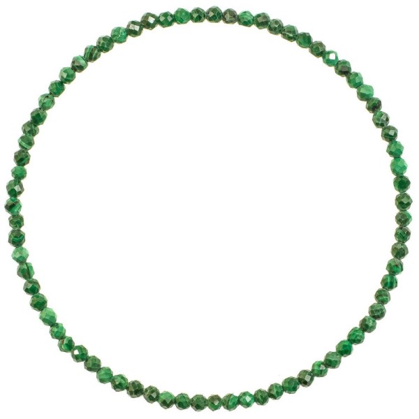 Bracelet en malachite - Perles facetées ultra mini. - Photo n°1