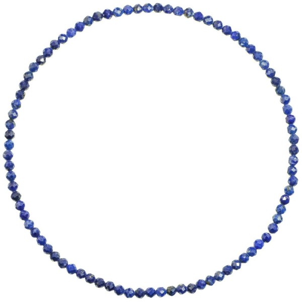 Bracelet en lapis lazuli - Perles facetées ultra mini. - Photo n°1