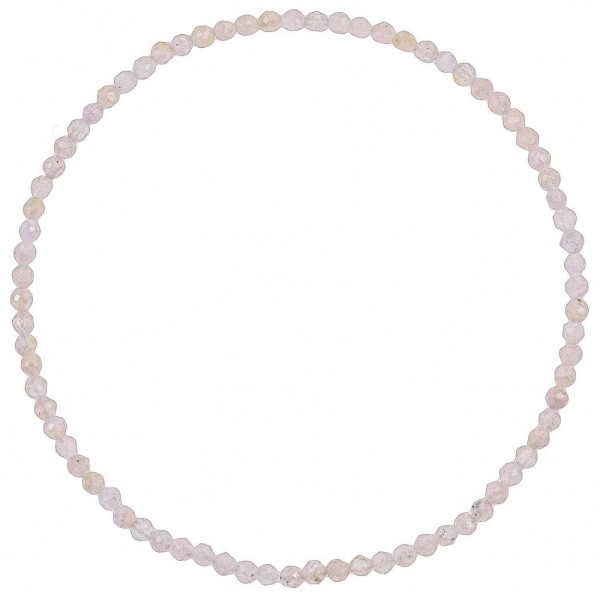 Bracelet en quartz rose - Perles facetées ultra mini. - Photo n°1