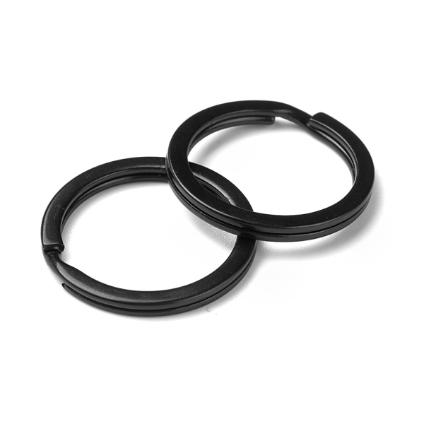 Accessoires anneaux support porte clé 25 mm noir x 5 pièces - Photo n°1