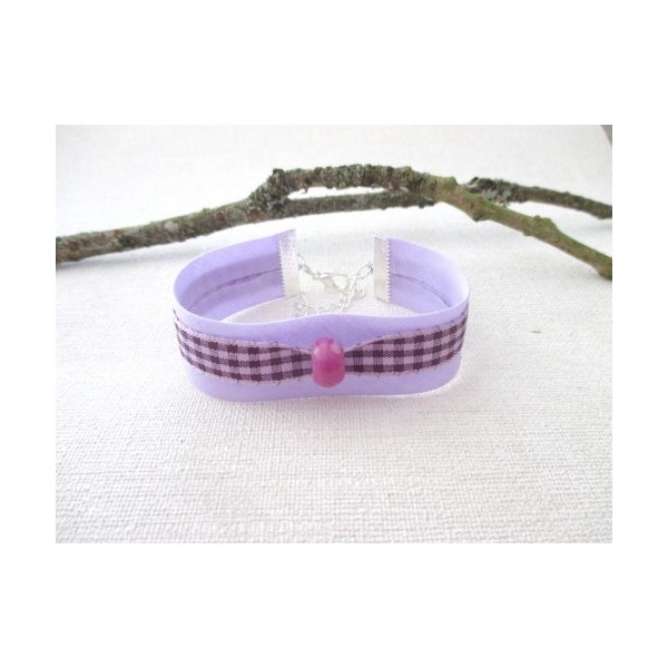 Kit bracelet façon liberty mauve et violet - Photo n°1