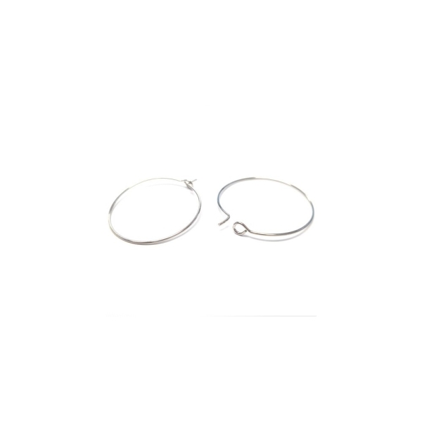 Accessoires création boucle d'oreille cerceaux créole 30 mm (10 pièces) Gris - Photo n°1
