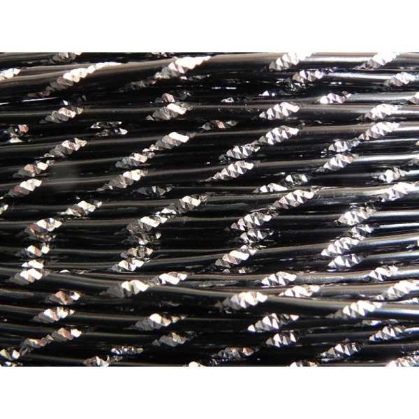 30 Mètres fil aluminium ciselé noir 2mm Oasis ® - Photo n°1