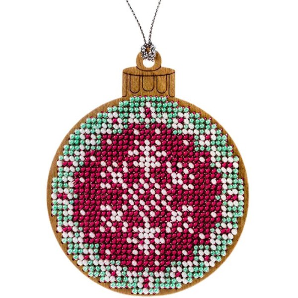 1pc Flocon de neige en Perles Arbre de Noël Kit de Bricolage, à la décoration en Bois, Toile, Idée C - Photo n°1
