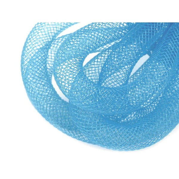 25m 4 Baby Blue Crinoline Maille Tube, Accessoires de Cheveux, en Plastique Net Fil Cordon Ø10mm, Et - Photo n°1