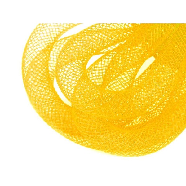 25m 8 Yellow Crinoline Maille Tube, Accessoires de Cheveux, en Plastique Net Fil Cordon Ø10mm, Et d' - Photo n°1