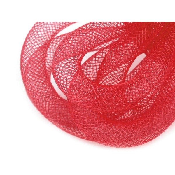 25m 7 Rouge Crinoline Maille Tube, Accessoires de Cheveux, en Plastique Net Fil Cordon Ø10mm, Et d'A - Photo n°1