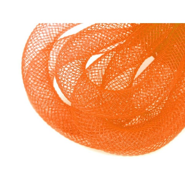 De 25m avec 6 Orange Crinoline Maille Tube, Accessoires de Cheveux, en Plastique Net Fil Cordon Ø10m - Photo n°1