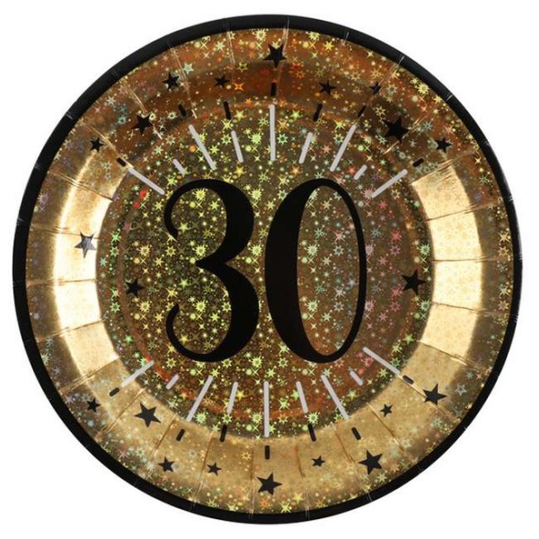 10 Assiettes anniversaire 30ans - Décoration de table anniversaire - Creavea