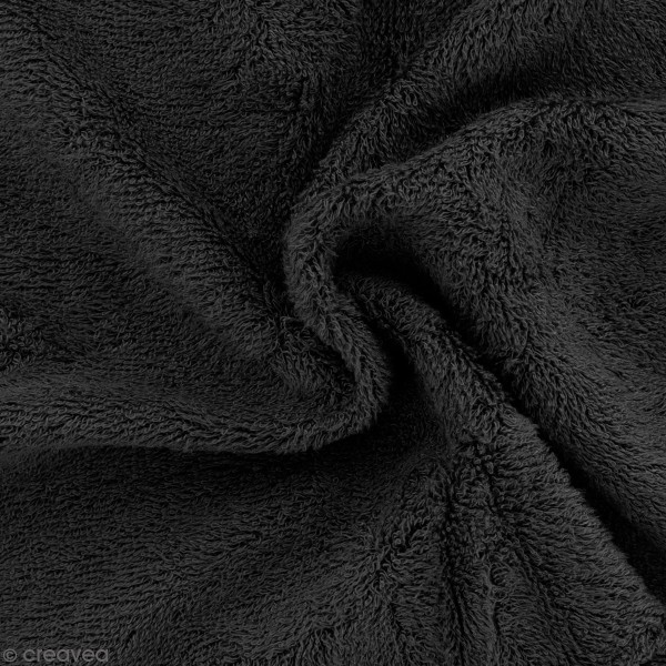 Tissu éponge de bambou - noir - Par 10 cm (sur mesure) - Photo n°1