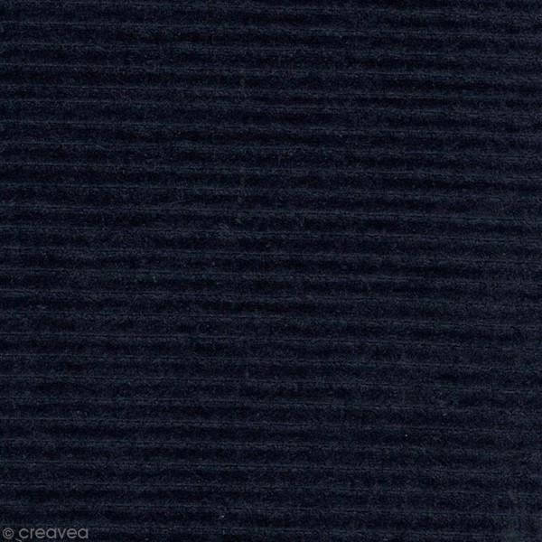 Tissu Velours Côtelé - Bleu Marine - Par 10 cm (sur mesure) - Photo n°1