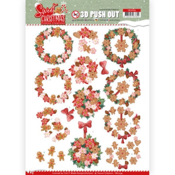 Carte 3D prédéc. - SB10395 - Sweet Christmas - Couronnes de Noël - Photo n°1