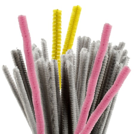 Fil chenille - Différents coloris - 6 mm x 30 cm - 50 pcs