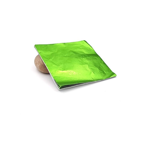 100 Feuilles à Dorer 8x8cm Couleur Vert Pour Dorure - Photo n°1