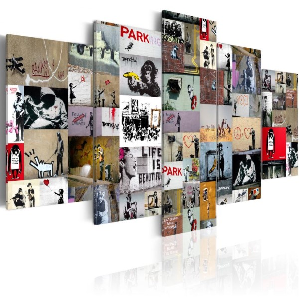 Tableau - Art of Collage: Banksy IV .Taille : 100x50 - Photo n°1