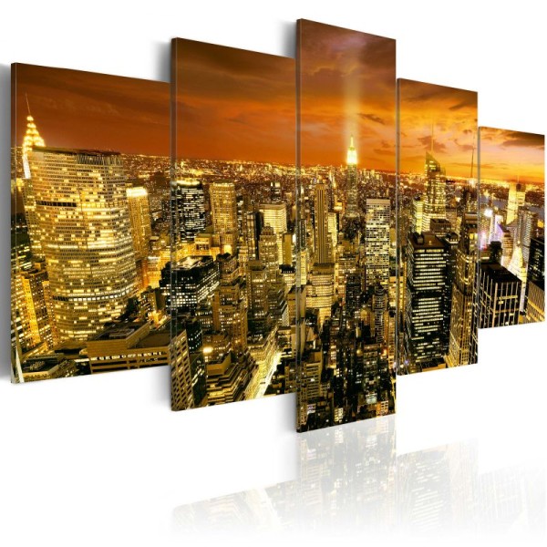 Tableau - New York: amber .Taille : 100x50 - Photo n°1