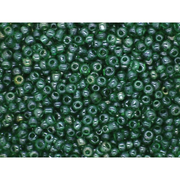 Perles rocaille verre transparent 2mm vert - 50g - Photo n°1