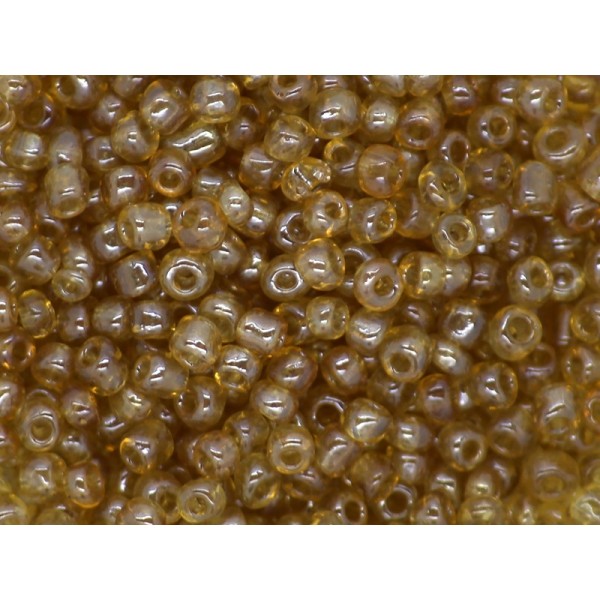 Perles rocaille verre transparent 4mm gerbe d'or - 50g - Photo n°1