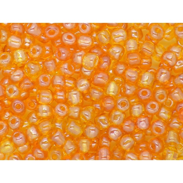 Perles rocaille verre transparent 4mm or - 50g - Photo n°1