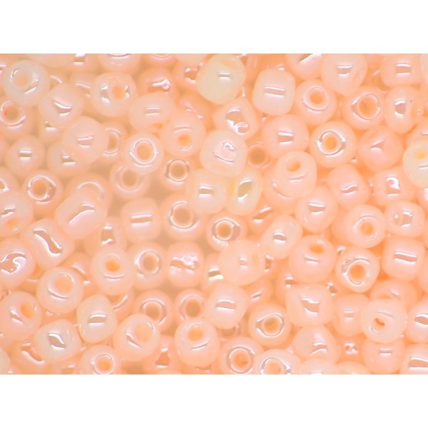 Perles rocaille verre pastel brillant 4mm rose - 50g - Photo n°1
