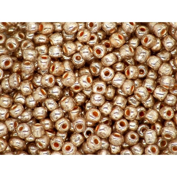 Perles rocaille verre métallisé 4mm saumon - 25g - Photo n°1