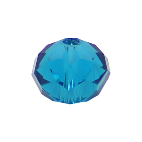 50 Perles en verre Abacus 6mm bleu acier transparent - Photo n°1