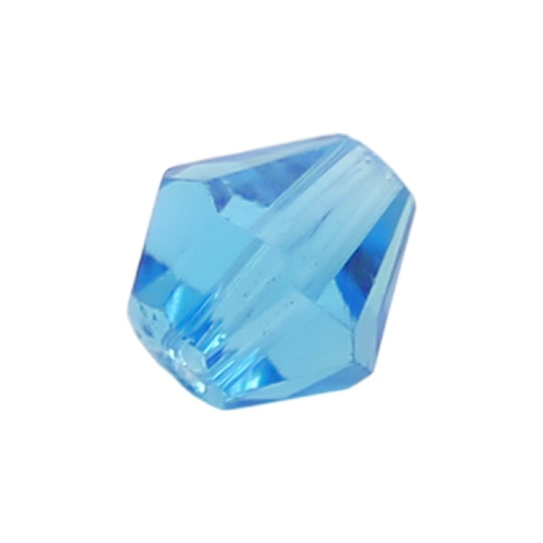 100 Perles en verre Bicône 4mm bleu ciel transparent - Photo n°1