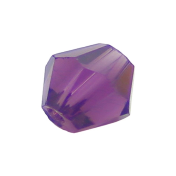 100 Perles en verre Bicône 4mm violet transparent - Photo n°1