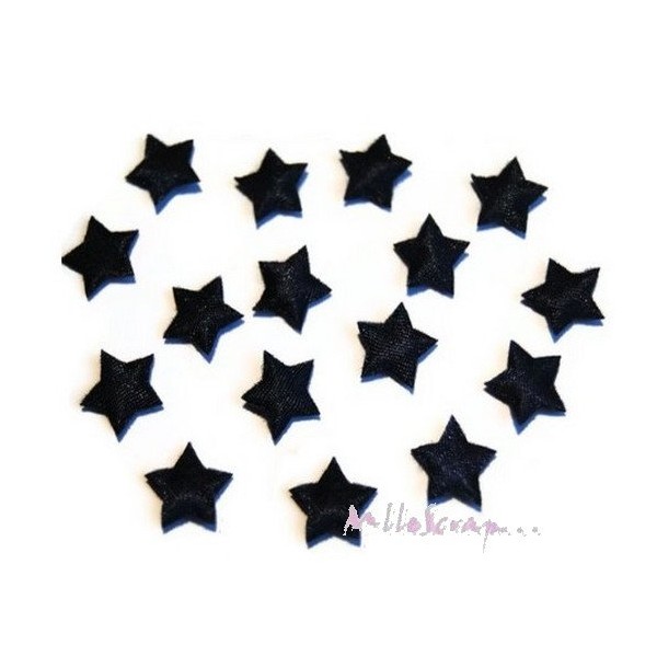 Appliques petites étoiles tissu bleu - 10 pièces - Photo n°1