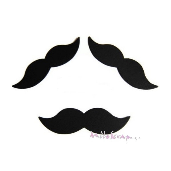 Découpes moustahes papier noir - 3 pièces - Photo n°1