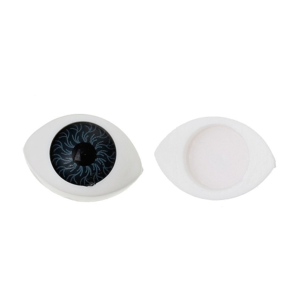 1 Paire d’oeil à coller – pupille gris – 17x11mm - Photo n°1