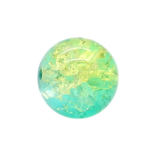 100 x Perle en Verre Craquelé Bicolore 4mm Turquoise - Photo n°1