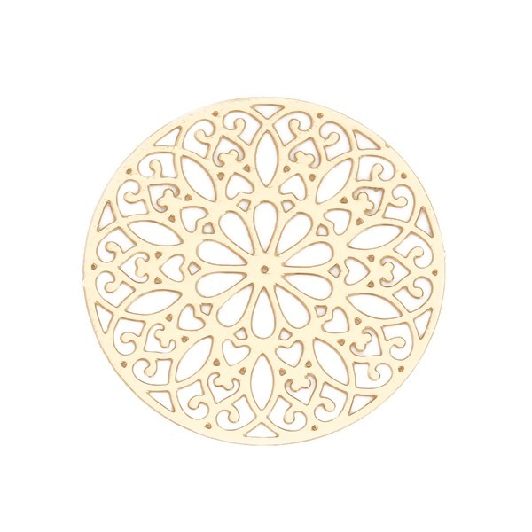 PS110131926 PAX de 4 Estampes pendentif filigrane mandala 25mm métal couleur Doré - Photo n°1