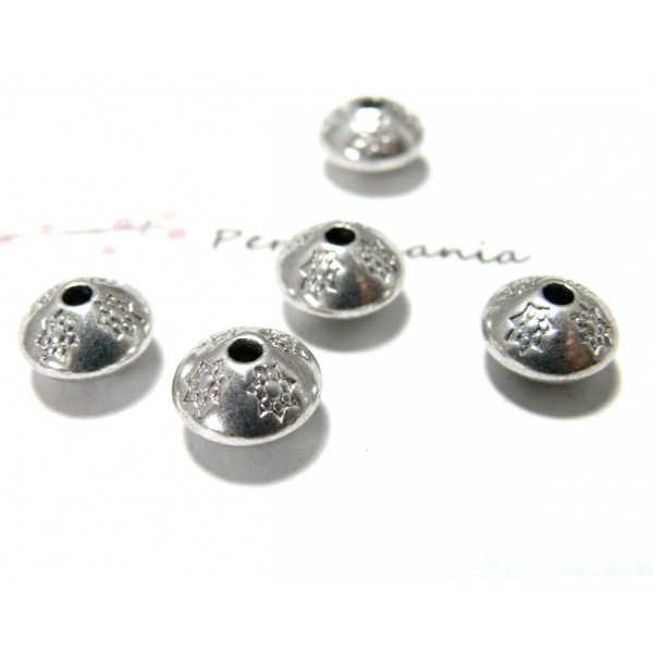 10 perles en metal intercalaire etoiles ref 101657 métal couleur Argent Platine - Photo n°1