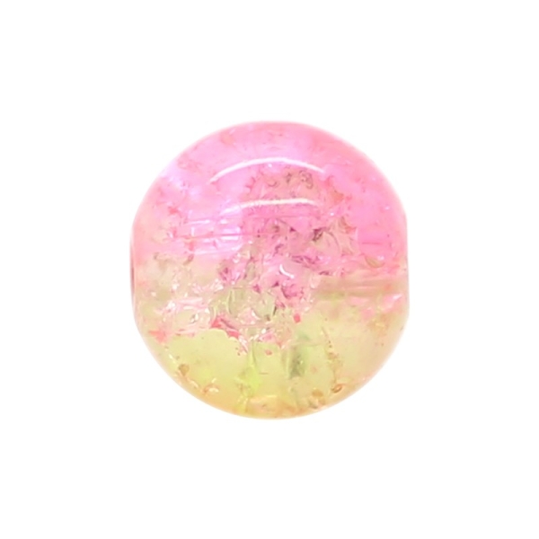 100 x Perle en Verre Craquelé Bicolore 6mm Rose Doré - Photo n°1