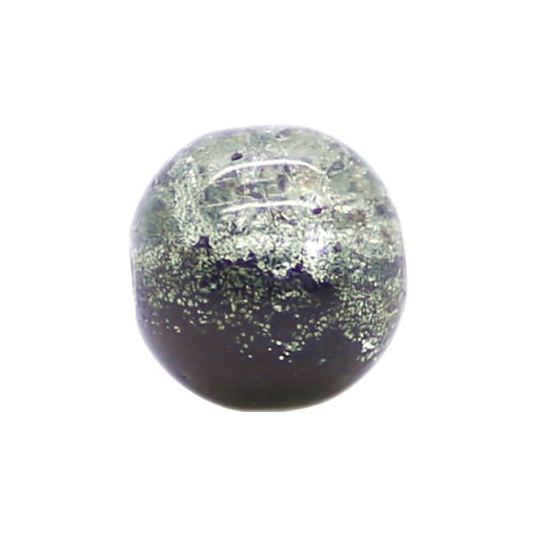 50 x Perle en Verre Craquelé Bicolore 8mm Noir - Photo n°1