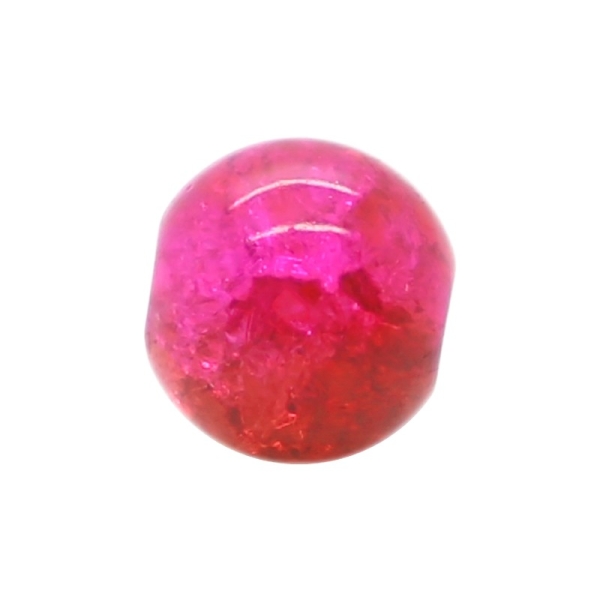 50 x Perle en Verre Craquelé Bicolore 8mm Rouge Brique - Photo n°1