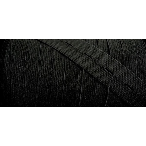 Elastique boutonnière noir 20mm - Photo n°1