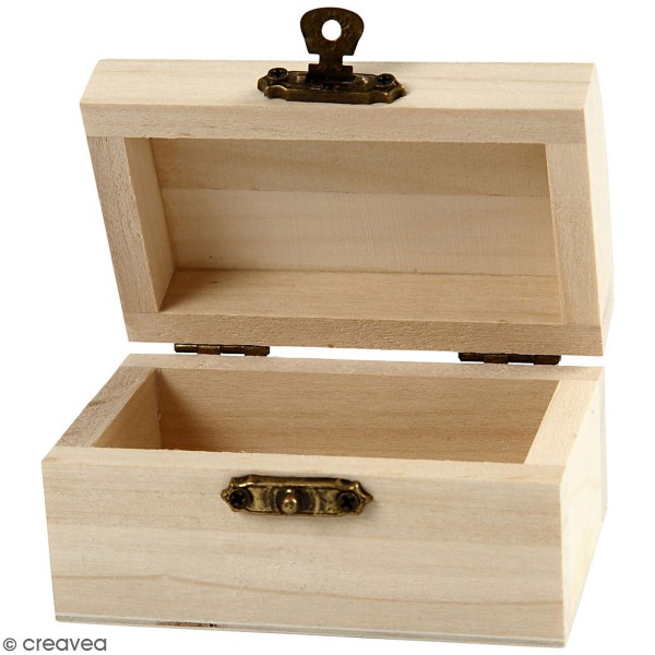 Petite boîte coffre en bois à décorer - 9 x 5,2 x 4,9 cm - Photo n°2