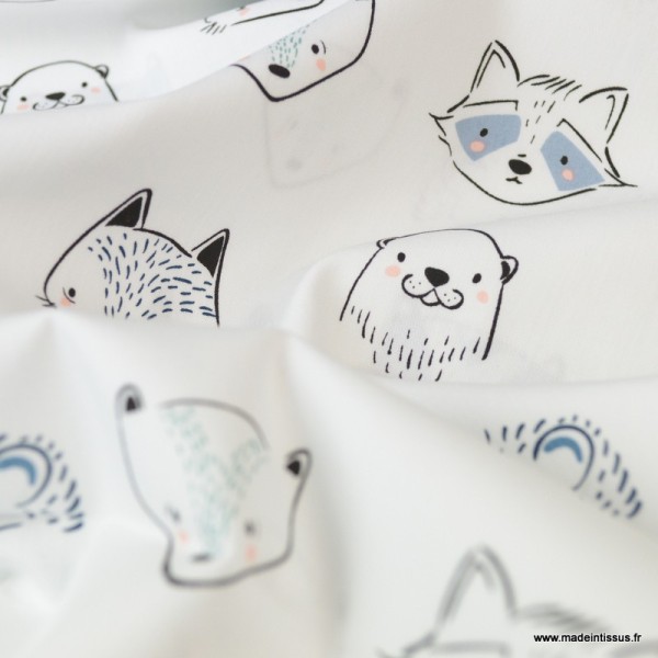 Tissu coton motifs renards et phoques -  Art Gallery Fabrics - Photo n°1
