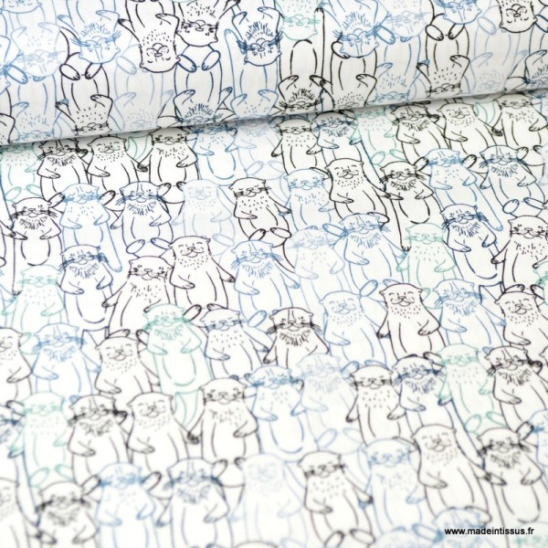 Tissu coton motifs Loutres -  Art Gallery Fabrics - Photo n°1