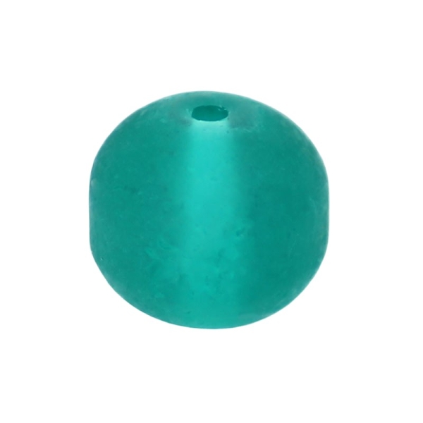 20 x Perle en Verre Givré 12mm Turquoise - Photo n°1