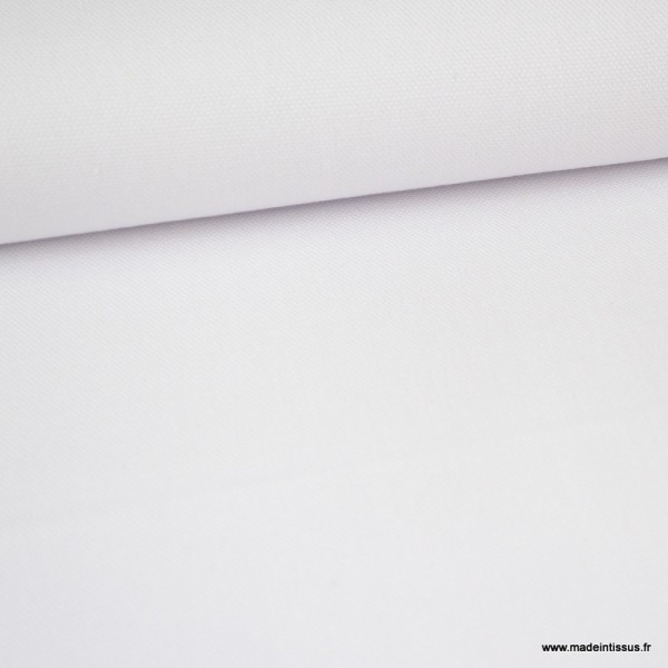 Tissu demi natté coton blanc 145cm - Photo n°1