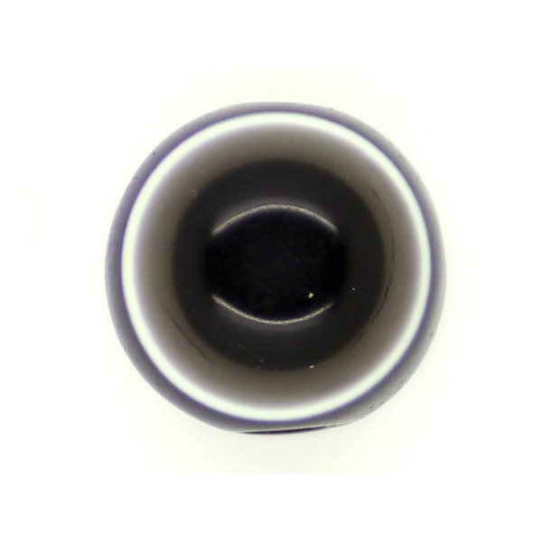 10 x Perle Résine Ronde Ovale Rayée 10mm Noir - Photo n°1