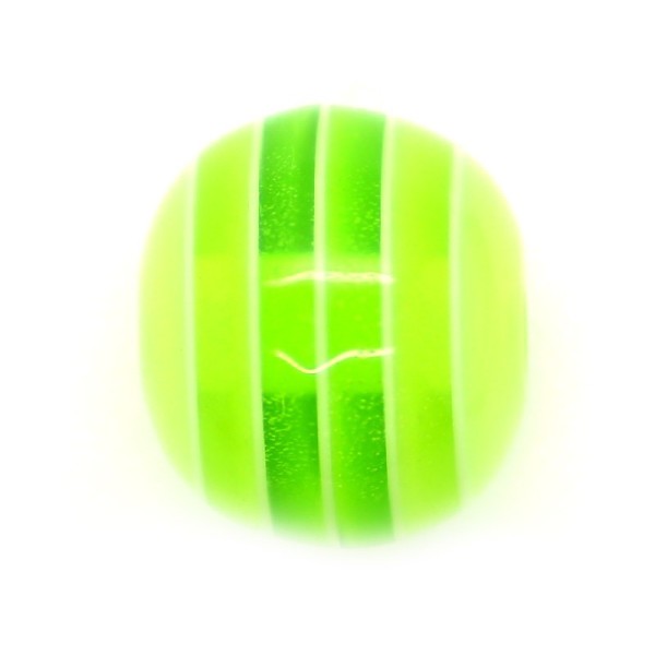 10 x Perle Résine Ovale Transparent Rayé Citron Vert - Photo n°1