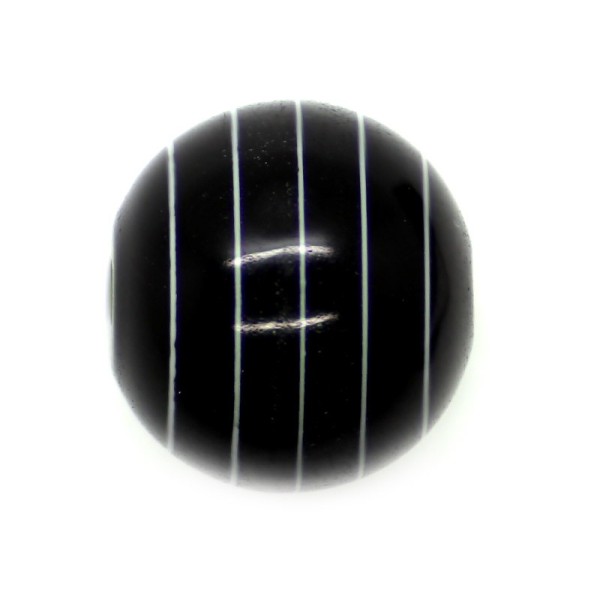 10 x Perle Résine Ovale Transparent Rayé Noir - Photo n°1