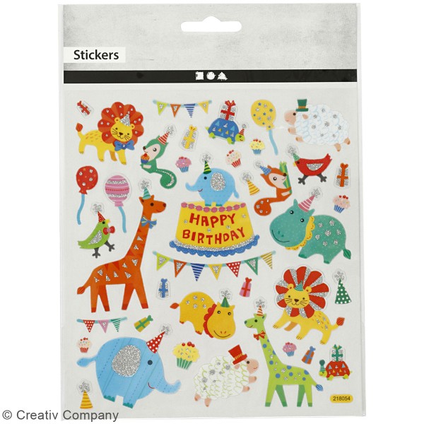 Stickers Creativ Company - Happy Birthday - 26 pcs environ - Photo n°2
